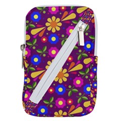 Flowers Patterns Multicolored Vector Belt Pouch Bag (small)