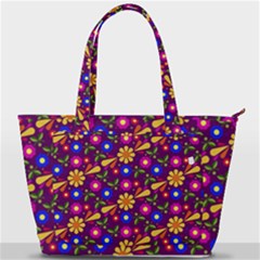 Flowers Patterns Multicolored Vector Back Pocket Shoulder Bag 