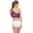 Flowers Patterns Multicolored Vector Spliced Up Bikini Top  View2