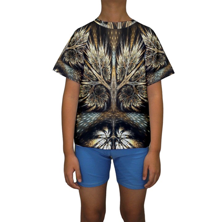 Roots Abstract Sectors Layers Colors Kids  Short Sleeve Swimwear