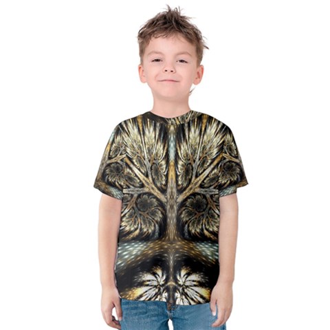 Roots Abstract Sectors Layers Colors Kids  Cotton Tee by Vaneshart