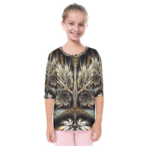 Roots Abstract Sectors Layers Colors Kids  Quarter Sleeve Raglan Tee by Vaneshart