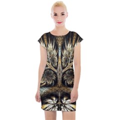 Roots Abstract Sectors Layers Colors Cap Sleeve Bodycon Dress by Vaneshart