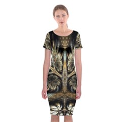 Roots Abstract Sectors Layers Colors Classic Short Sleeve Midi Dress by Vaneshart