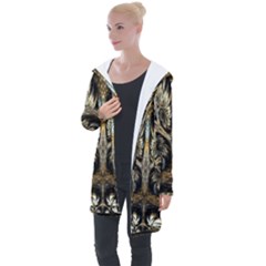 Roots Abstract Sectors Layers Colors Longline Hooded Cardigan by Vaneshart