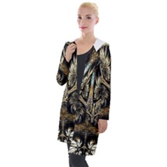 Roots Abstract Sectors Layers Colors Hooded Pocket Cardigan by Vaneshart