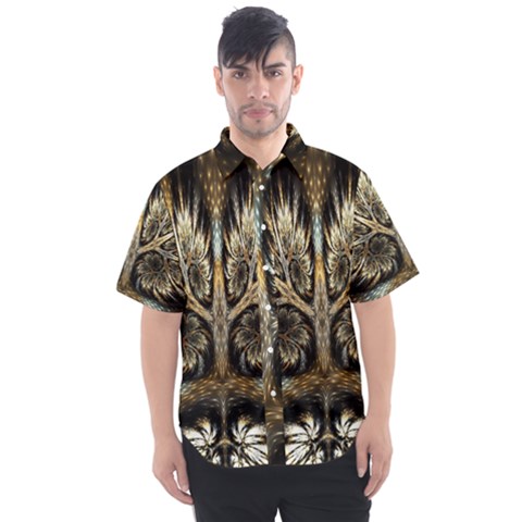 Roots Abstract Sectors Layers Colors Men s Short Sleeve Shirt by Vaneshart