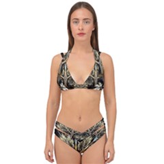 Roots Abstract Sectors Layers Colors Double Strap Halter Bikini Set by Vaneshart