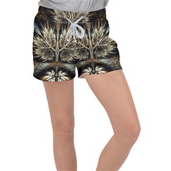 Roots Abstract Sectors Layers Colors Women s Velour Lounge Shorts by Vaneshart