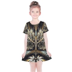 Roots Abstract Sectors Layers Colors Kids  Simple Cotton Dress by Vaneshart