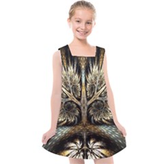 Roots Abstract Sectors Layers Colors Kids  Cross Back Dress by Vaneshart