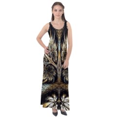 Roots Abstract Sectors Layers Colors Sleeveless Velour Maxi Dress by Vaneshart