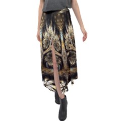 Roots Abstract Sectors Layers Colors Velour Split Maxi Skirt by Vaneshart