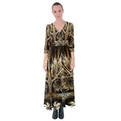 Roots Abstract Sectors Layers Colors Button Up Maxi Dress by Vaneshart