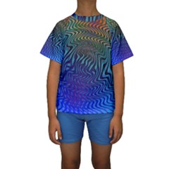 Abstract Circles Lines Colorful Kids  Short Sleeve Swimwear by Vaneshart