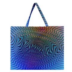 Abstract Circles Lines Colorful Zipper Large Tote Bag by Vaneshart