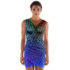 Abstract Circles Lines Colorful Wrap Front Bodycon Dress by Vaneshart