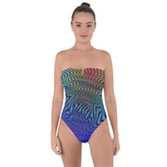 Abstract Circles Lines Colorful Tie Back One Piece Swimsuit by Vaneshart