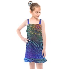 Abstract Circles Lines Colorful Kids  Overall Dress by Vaneshart