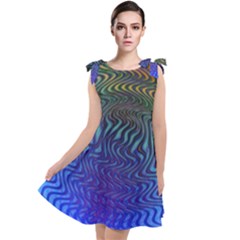 Abstract Circles Lines Colorful Tie Up Tunic Dress by Vaneshart