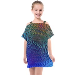 Abstract Circles Lines Colorful Kids  One Piece Chiffon Dress by Vaneshart