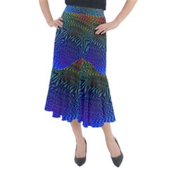 Abstract Circles Lines Colorful Midi Mermaid Skirt