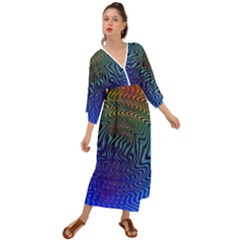 Abstract Circles Lines Colorful Grecian Style  Maxi Dress