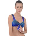 Abstract Circles Lines Colorful Front Tie Bikini Top View1