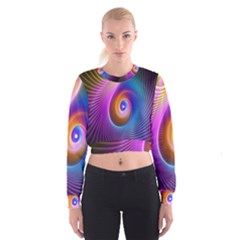 3d Abstract Fractal Bright Cropped Sweatshirt