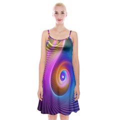 3d Abstract Fractal Bright Spaghetti Strap Velvet Dress by Vaneshart