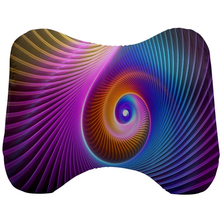 3d Abstract Fractal Bright Head Support Cushion