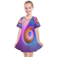 3d Abstract Fractal Bright Kids  Smock Dress by Vaneshart