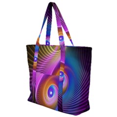 3d Abstract Fractal Bright Zip Up Canvas Bag by Vaneshart