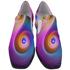 3d Abstract Fractal Bright Women Slip On Heel Loafers by Vaneshart