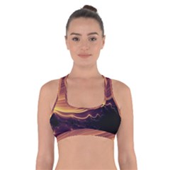 Lines Stripes Background Abstract Cross Back Sports Bra by Vaneshart