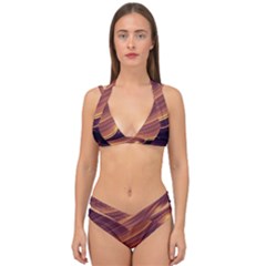 Lines Stripes Background Abstract Double Strap Halter Bikini Set by Vaneshart