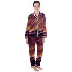 Lines Stripes Background Abstract Satin Long Sleeve Pyjamas Set by Vaneshart