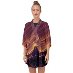 Lines Stripes Background Abstract Half Sleeve Chiffon Kimono by Vaneshart