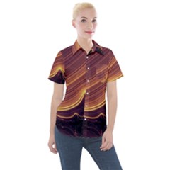 Lines Stripes Background Abstract Women s Short Sleeve Pocket Shirt