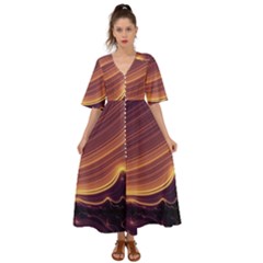 Lines Stripes Background Abstract Kimono Sleeve Boho Dress by Vaneshart