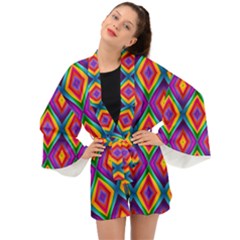 Abstract-b-1 Long Sleeve Kimono