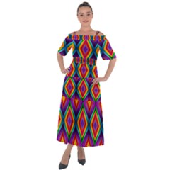 Abstract-b-1 Shoulder Straps Boho Maxi Dress 