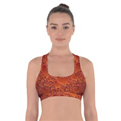 Heart Orange Texture Many Cross Back Sports Bra by Vaneshart