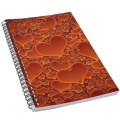 Heart Orange Texture Many 5 5  X 8 5  Notebook