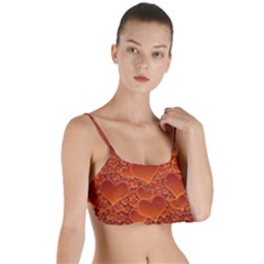 Heart Orange Texture Many Layered Top Bikini Top 