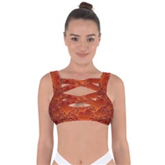 Heart Orange Texture Many Bandaged Up Bikini Top