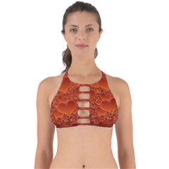 Heart Orange Texture Many Perfectly Cut Out Bikini Top by Vaneshart