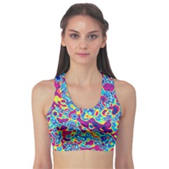 Ripple Motley Colorful Spots Abstract Sports Bra by Vaneshart