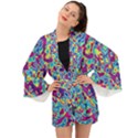 Ripple Motley Colorful Spots Abstract Long Sleeve Kimono View1