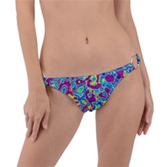 Ripple Motley Colorful Spots Abstract Ring Detail Bikini Bottom